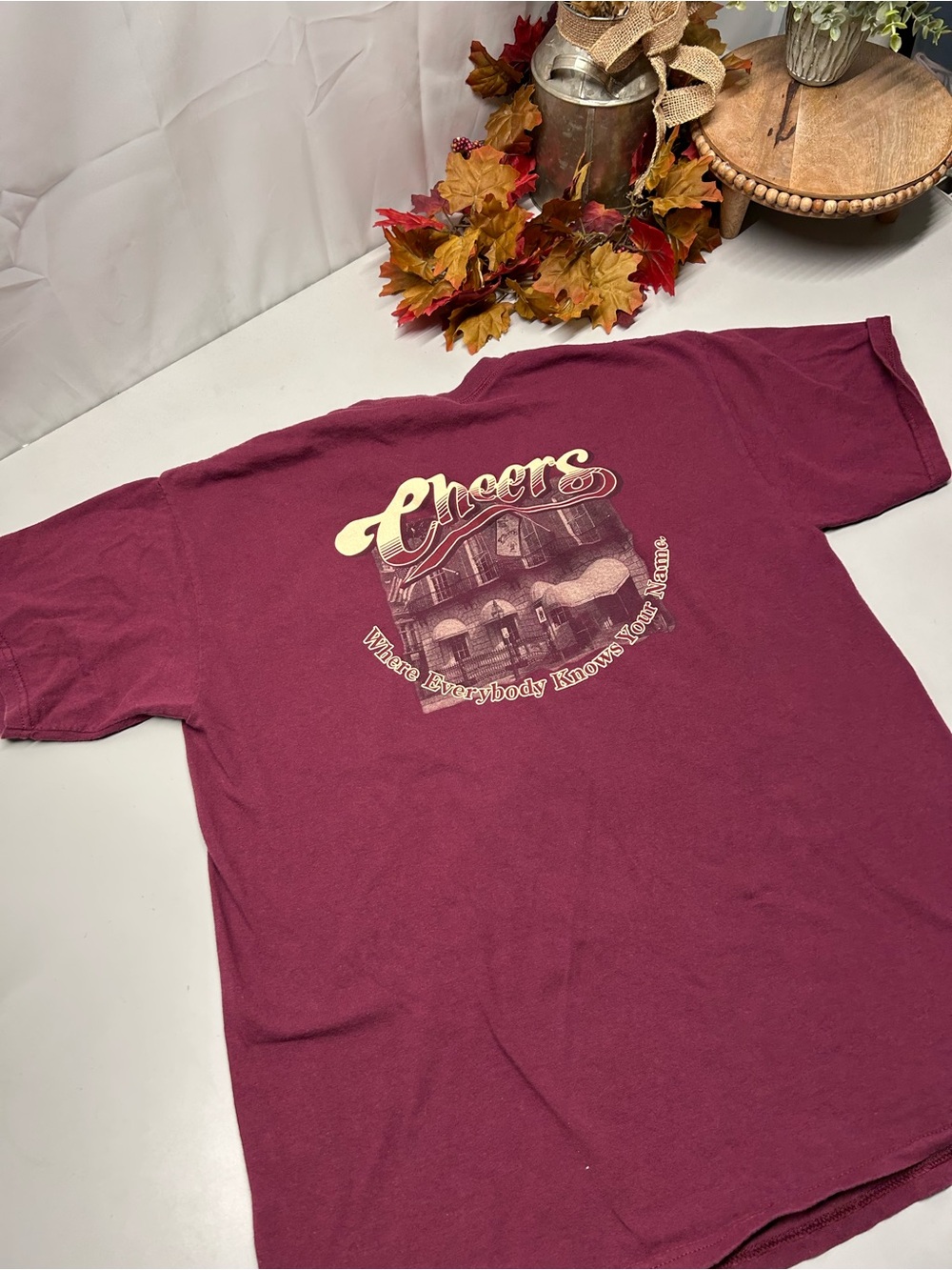Gildan Maroon 'Cheers' Short-Sleeve Graphic Tee